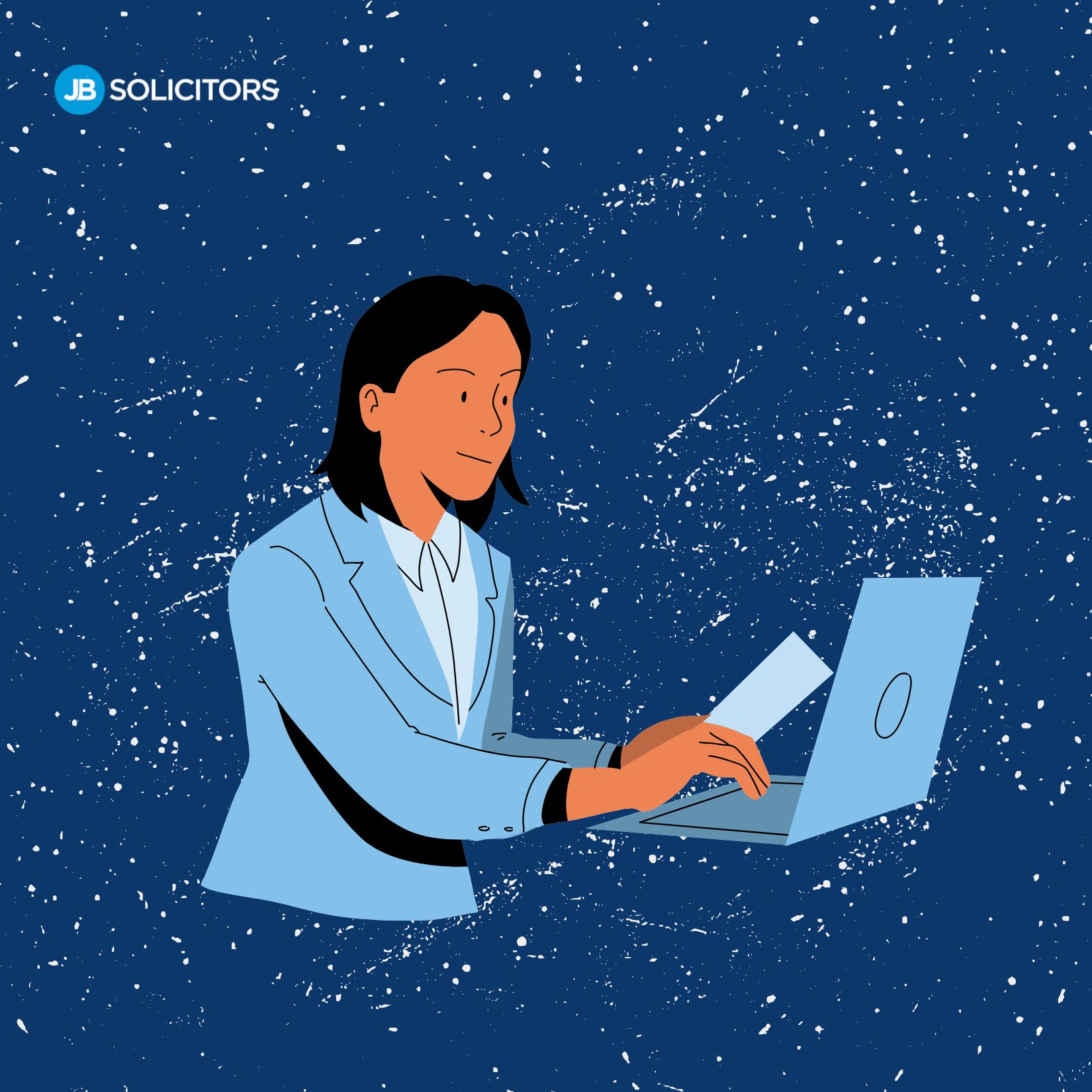 a lawyer working on her laptop