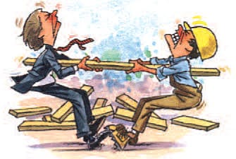 building-and-construction-disputes-cartoon showing dispute