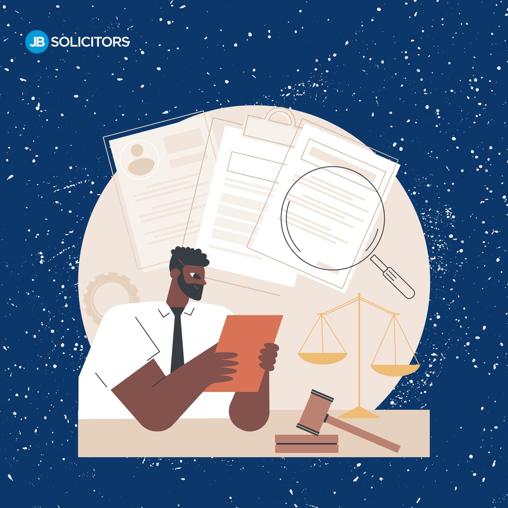 a lawyer studying his case