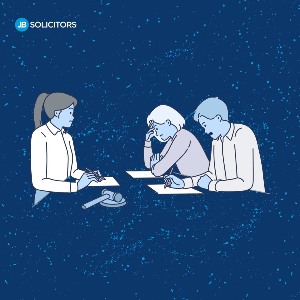 a couple signing a divorce agreement