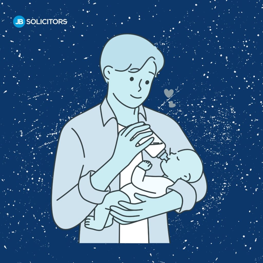 Father feeding baby with bottle
