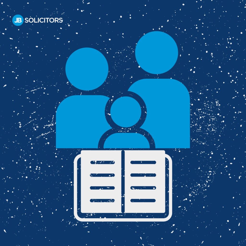 a family reading a family law book